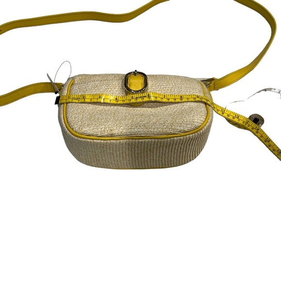 Talbots Straw Crossbody With Leather Trim Yellow Summertime Purse NWT - Picture 11 of 15